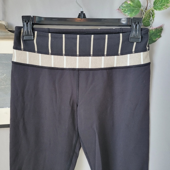 Lululemon Skinny Groove Pant Full On Luon Black Cayman Stripe 4 - Picture 7 of 13